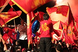 Supporters of Montenegrin independence in June 2006 in Cetinje