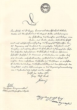 Building and operating licence for the chemical plant Meister, Lucius & Co. by the administration of the Duchy of Nassau in 1862
