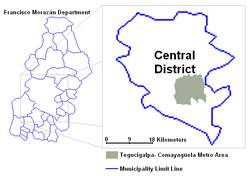 Despite the Central District's significant size, the urban area of Tegucigalpa-Comayagüela of 1.2 million is compacted in a small area.