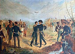 Meeting of Belgrano and José de San Martín at the Yatasto relay