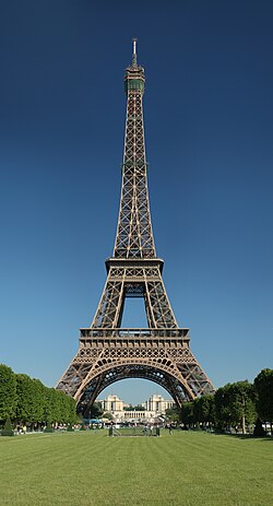 The Eiffel Tower – tallest in the world from 1889 to 1930 and a famous Paris landmark