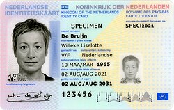 Dutch identity document, front