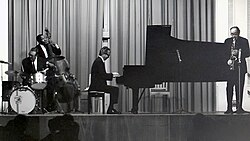 The Dave Brubeck Quartet in 1967: From left to right - Joe Morello, Eugene Wright, Dave Brubeck and Paul Desmond