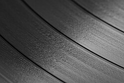 Grooves on a modern 33+1⁄3 rpm record