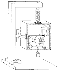 Einstein's thought experiment of 1930 as designed by Bohr. Einstein's box was supposed to prove the violation of the indeterminacy relation between time and energy.