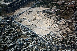 Aerial view of the ancient Jewish cemetery on Mount of Olives