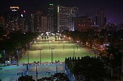 A usually brimming Victoria Park, Hong Kong, on the night of 4 June 2021