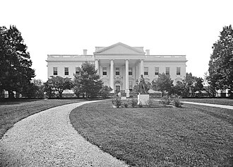 The White House and North Lawn during the Lincoln administration during the American Civil War in the 1860s