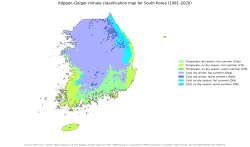 Köppen climate types of South Korea