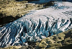 Glaciers, such as Jackson Glacier in Glacier National Park, Montana, as shown here, have dramatically shaped the Rocky Mountains.