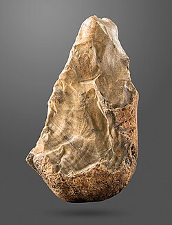 Biface (trihedral) from Amar Merdeg at Zagros foothill, Ilam, National Museum of Iran