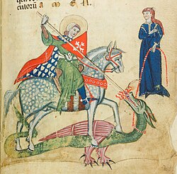 Miniature from a 13th-century Passio Sancti Georgii (Verona)
