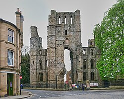 The ruined church of Kelso Abbey, from the west