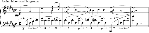 Mahler "Gieng heut' Morgen uber's feld", final bars of the piano version