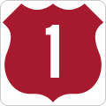 A US 1 shield used in Florida prior to 1993