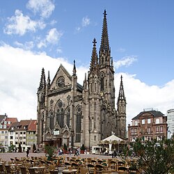 Temple Saint-Étienne (architect Jean-Baptiste Schacre), the main Calvinist church of Mulhouse