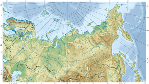 Topographic map of Russia