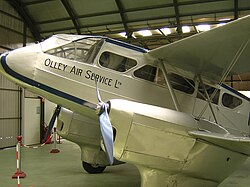 De Havilland Dragon Rapide DH.89 G-ACYR, used by Olley Air Service before being used by Scottish. Now static in Madrid