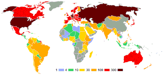 Number of competitors per nation.