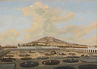 Depiction of the patio process at the Hacienda Nueva de Fresnillo, Zacatecas, Pietro Gualdi, 1846