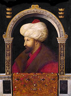 Portrait of Sultan Mehmet II by Gentile Bellini. Victoria and Albert Museum, London