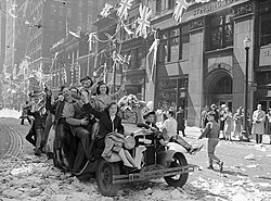 People in Toronto celebrating the Victory in Europe, May 1945