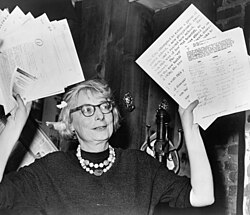 Jane Jacobs, urban design activist and author of The Death and Life of Great American Cities.