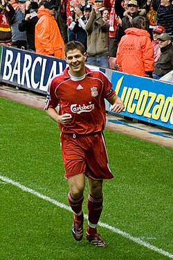 A box-to-box midfielder, Steven Gerrard has been lauded for his effectiveness both offensively and defensively at Liverpool.[5][6]