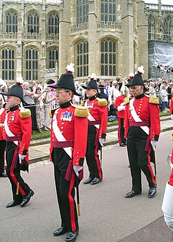 Military Knights of Windsor in the procession to the Garter Service