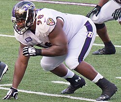 Williams playing for the Ravens in his rookie season in 2013