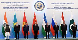 Leaders present at the SCO summit in Samarkand, Uzbekistan, in 2022