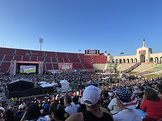 Fan Festival at the Los Angeles Memorial Coliseum during the U.S. team's first match of the tournament.