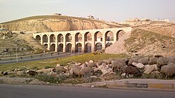 Ottoman Ten Arches Bridge built south of Amman in 1904, as part of the Hejaz railway, which stretched across the length of Transjordan and linked Damascus with Medina