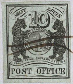 Provisional stamp issued in St. Louis, Missouri