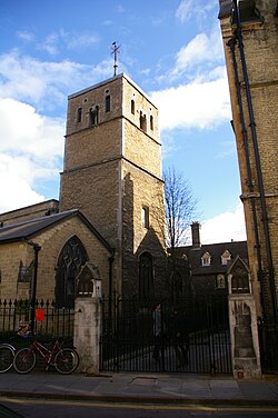 St Bene't's Church of Cambridge, the oldest extant building in Cambridgeshire; its tower was built in the late Anglo-Saxon period.