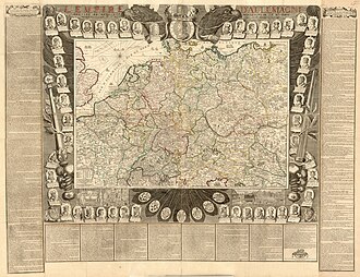 L'Empire d'Allemagne (The German Empire), around 1710 by Nicolas de Fer. Map of the empire with Emperor Joseph I and internally highlighted borders