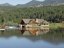 Evergreen Lake House in the summer