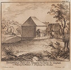 18th century etching of the synagogue in Lengnau. In the Jewish Museum of Switzerland's collection.