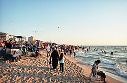 Palestinians on the Gaza beach in 2006
