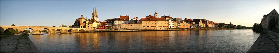 The Stone Bridge, St. Peter's Church and the Old Town of Regensburg