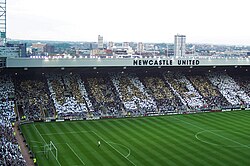 Alan Shearer mosaic during his testimonial match in May 2006. The club's record goalscorer retired that month.