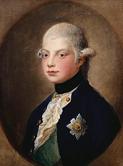 Prince William at the age of 17, by Thomas Gainsborough, c. September 1782