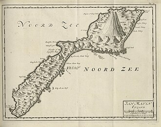 A map of Jan Mayen during the Golden Age of Dutch exploration and discovery (c. 1590s–1720s). This is a typical map created by Dutch cartographers from the Golden Age of Netherlandish cartography.