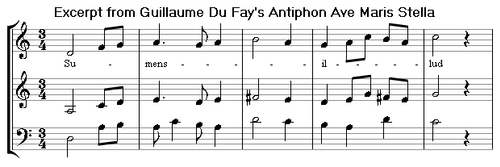 Fourths in Guillaume Du Fay's Antiphon Ave Maris Stella