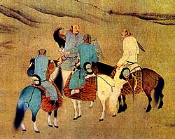 Khitans hunting with birds of prey, 9–10th centuries
