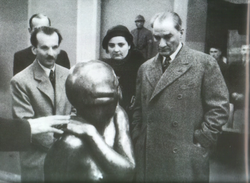 Mustafa Kemal at the 1927 opening of the State Art and Sculpture Museum