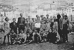 Refugees from the Spanish Civil War at the War Resisters' International children's refuge in the French Pyrenees