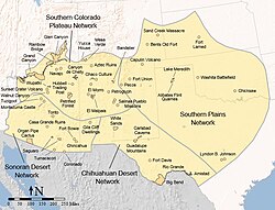 Map of the Southwestern United States as defined by the Learning Center of the American Southwest[127]