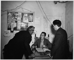 A justice of the peace in Taos County, New Mexico, United States, hears a case (1941).