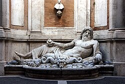 The Marforio, is one of the talking statues of Rome; 1st century AD.